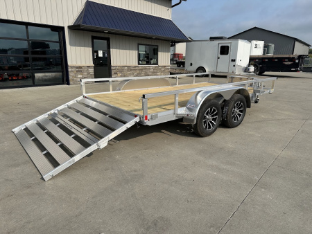 New 2026 H&H Aluminum 82"x14' 7k Rail Side Utility Trailer