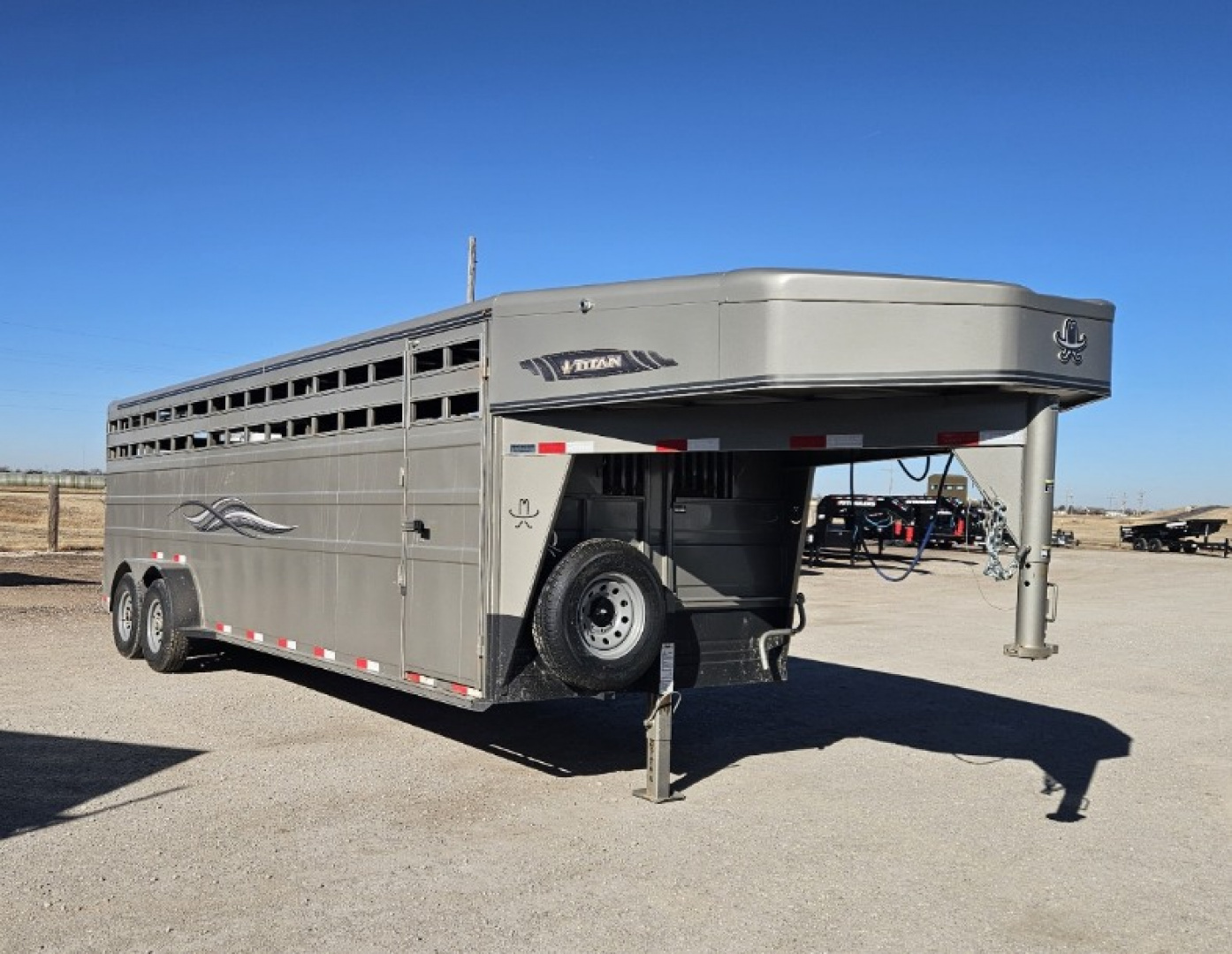 Used 2025 Titan Trailer Classic 6'8 x 24' Stock Trailer