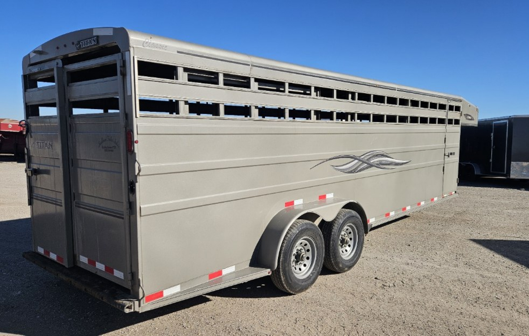 Used 2025 Titan Trailer Classic 6'8 x 24' Stock Trailer