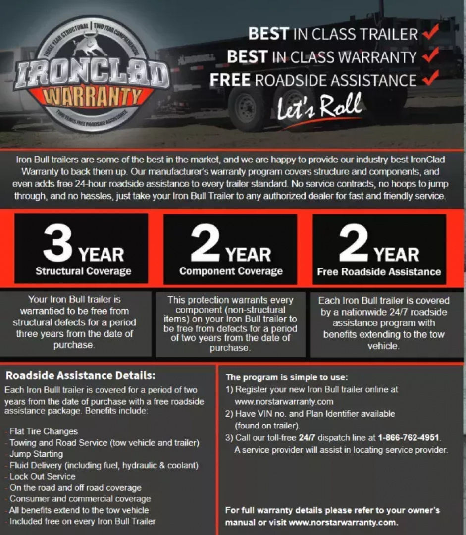 New 2026 Iron Bull 8x14 15k Deckover Dump Trailer