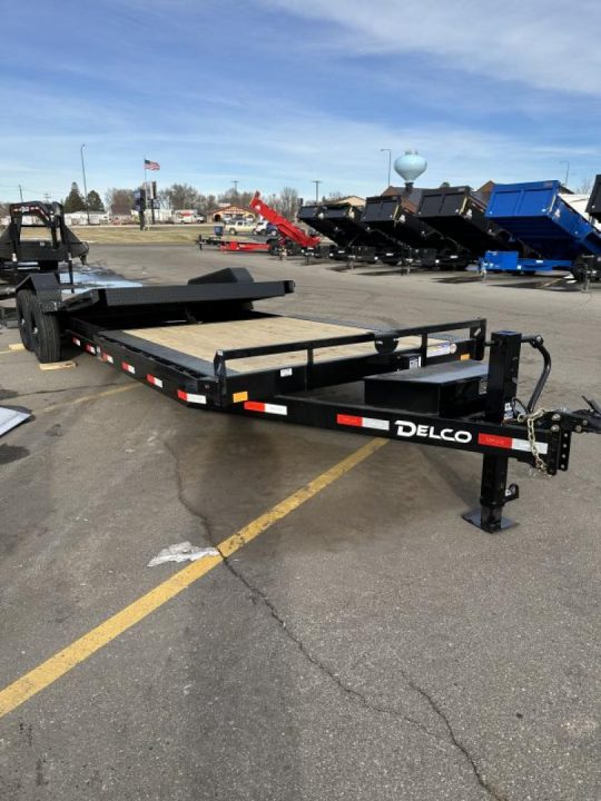New 2026 Delco Trailers 24' Split deck tilt bed 7000# axles (16 tilt+8'stationary) Equipment Trailer