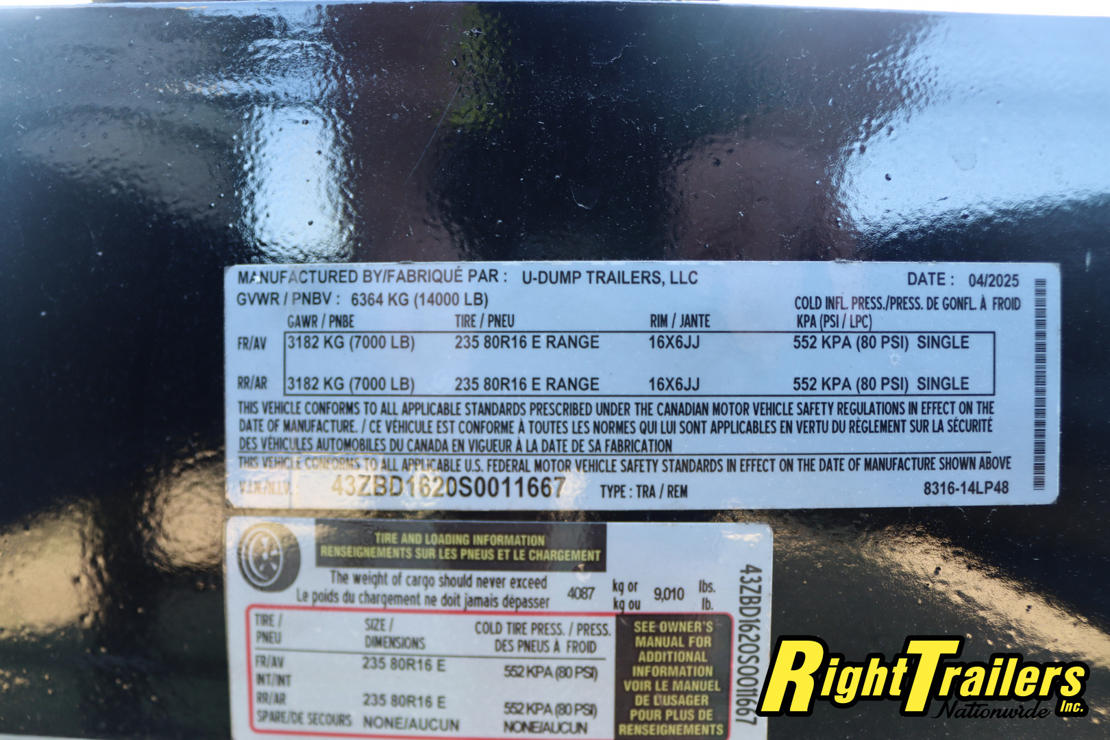 New 2025 7X16 U-Dump Dump Trailer