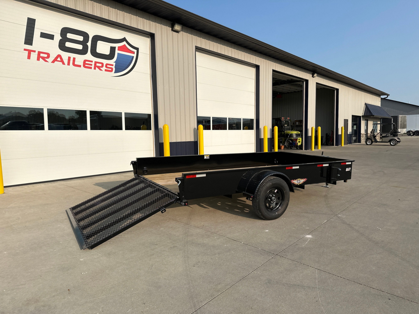 New 2026 H&H Black 76"x12' 3k Solid Side Utility Trailer