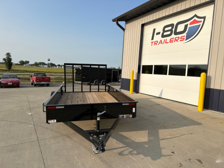 New 2026 H&H Black 76"x12' 3k Solid Side Utility Trailer
