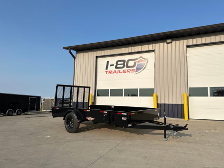 New 2026 H&H Black 76 x12' 3k Solid Side Utility Trailer