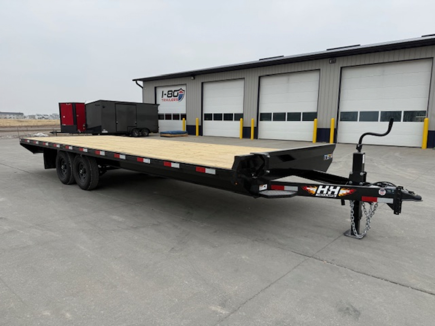 New 2026 H&H Black 102"x24' 14k Standard Duty Deckover Flatbed Trailer