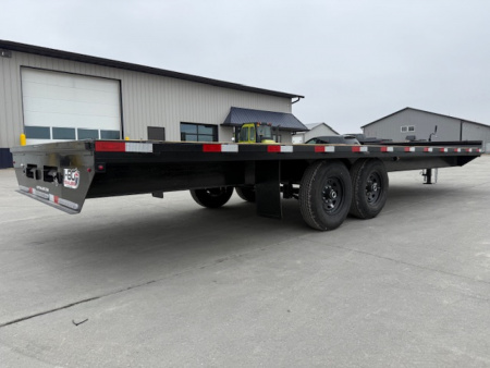 New 2026 H&H Black 102"x24' 14k Standard Duty Deckover Flatbed Trailer