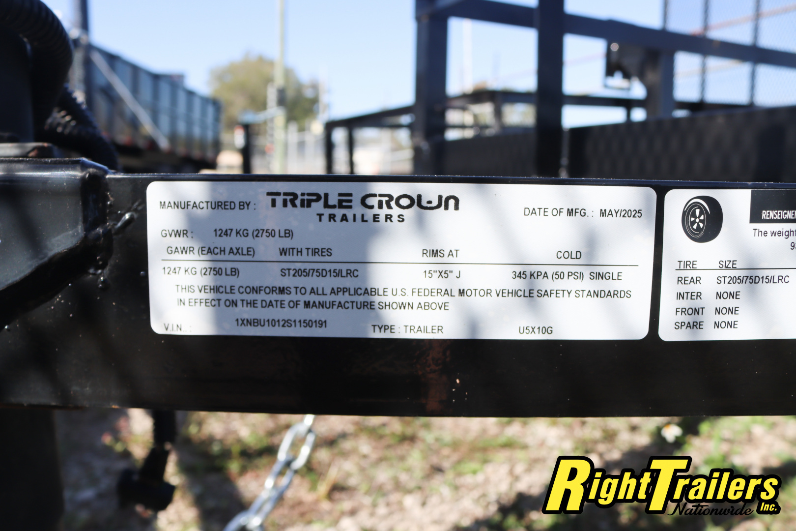 New 2025 5X10 Triple Crown Utility Trailer