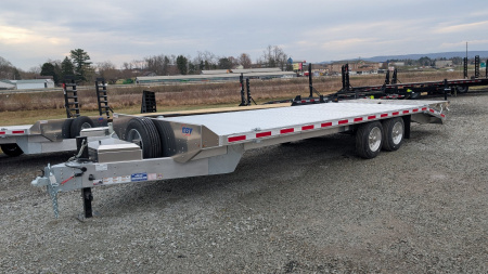 New 2025 EBY 24'6" TRADESMAN Aluminum HD DECKOVER Trailer w/ 50/50 Fold Flat Ramps w/ 8K AXLES