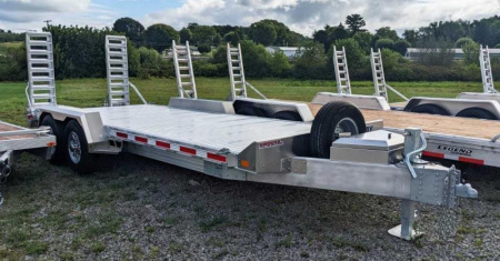 New 2025 EBY 20' ALL ALUMINUM Lo Pro Equipment Hauler w/ 6' Standup Ramps