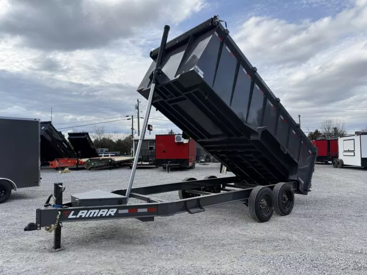 New 2026 Lamar 7x16  (4FT WALLS) DUMP TRAILER 16 GVWR Telescopic Dump