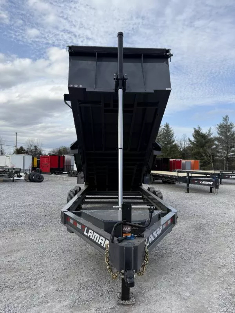 New 2026 Lamar 7x16  (4FT WALLS) DUMP TRAILER 16 GVWR Telescopic Dump