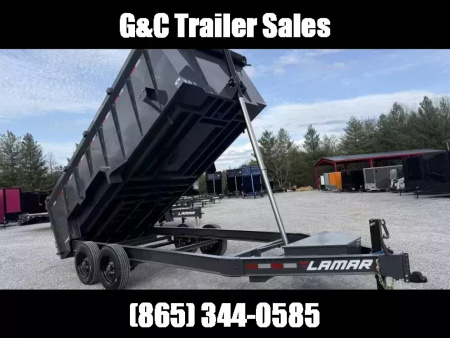 New 2026 Lamar 7x16  (4FT WALLS) DUMP TRAILER 16 GVWR Telescopic Dump