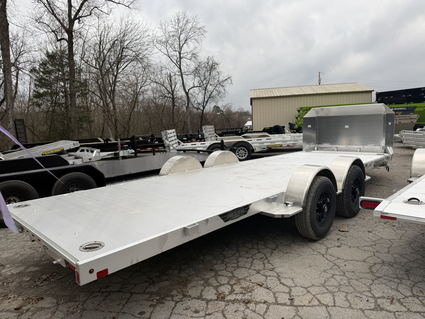 New 2026 Aluma 8220H-LP-TILT-TA-EL-R 15 INCH BLACK WHEELS Car Hauler