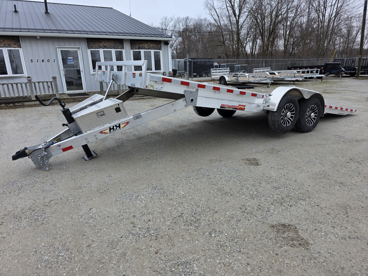 New 2026 H&H Trailers 82X22 ALUMINUM FULL TILT CAR HAULER EQUIPMENT 14K GVWR Car Hauler