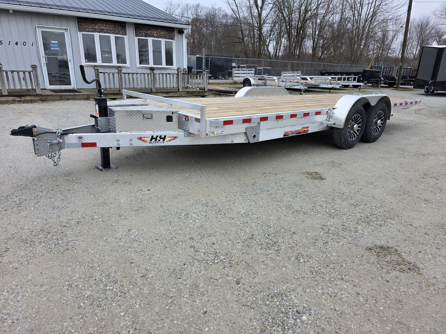 New 2026 H&H Trailers 82X22 ALUMINUM FULL TILT CAR HAULER EQUIPMENT 14K GVWR Car Hauler