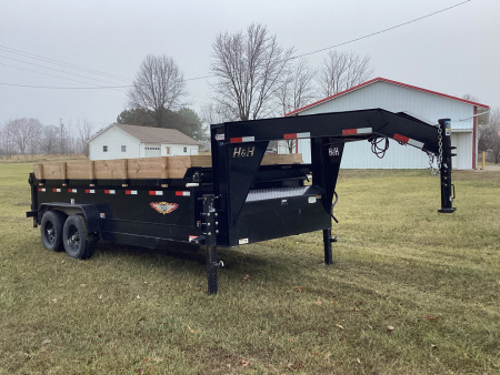 Used 2023 H&H USED 83x16 Gooseneck Dump Trailer, 14k GVWR