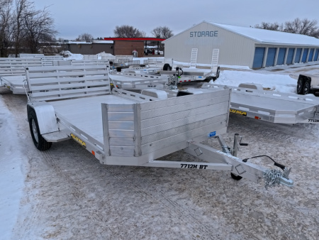 New 2027 Aluma 77 x 12 Heavy Duty Single Axle with Rock Guard Front, Bi-Fold Tailgate and 2990 lb. GVWR