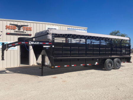 New 2026 Delco Trailers B8 Bar Top 6'x8" Wide X 24' Stock Trailer
