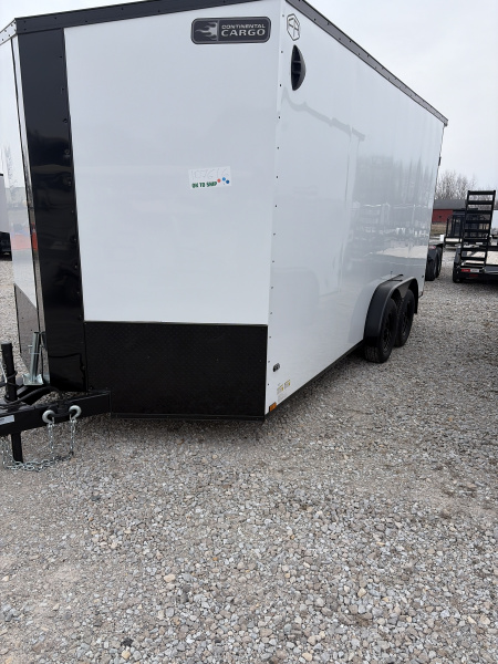 New 2026 Continental Cargo VHW716TA2 Cargo / Enclosed Trailer 7.5X16 TA RAMP DOOR (GVW:7000) WHITE