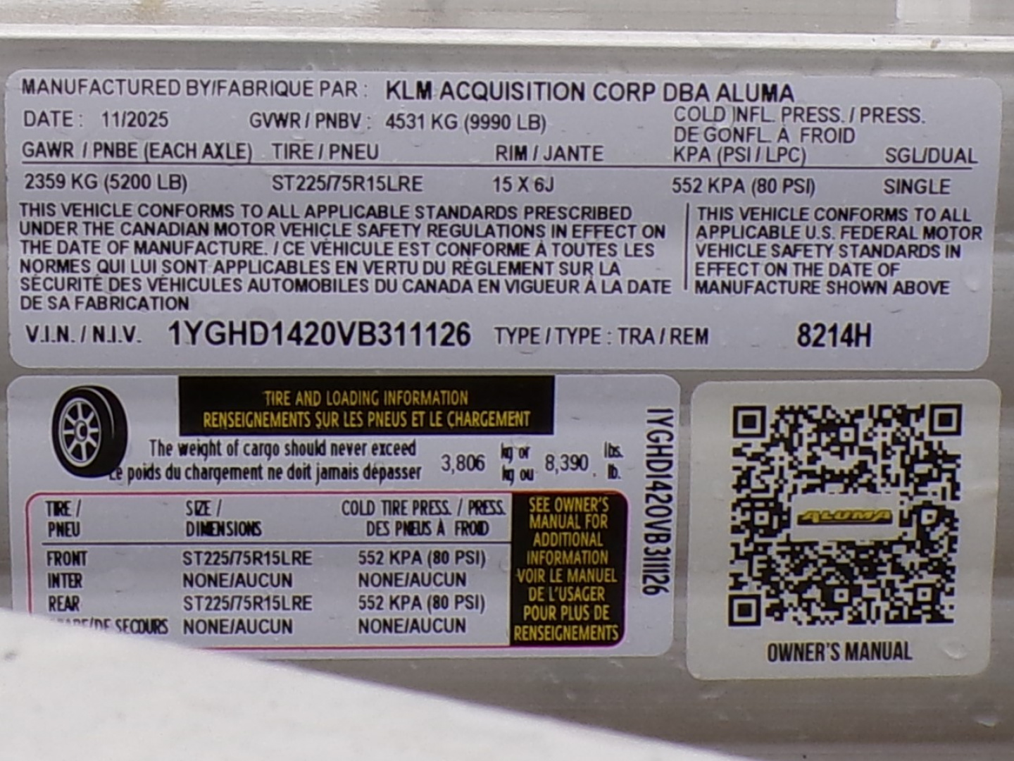 New 2027 Aluma 8214 H Utility Trailer