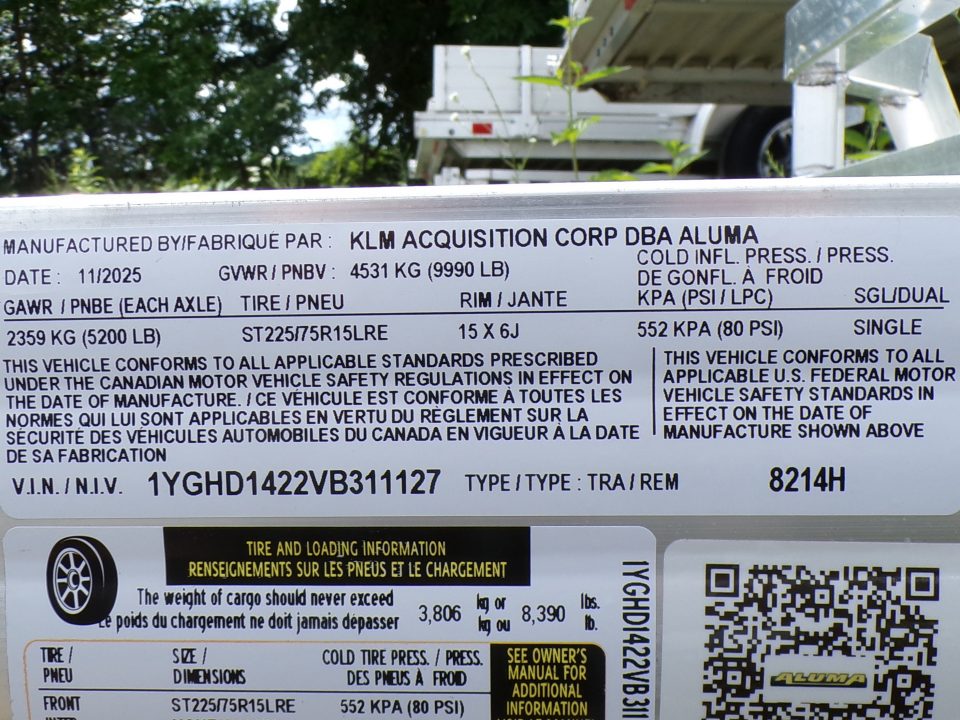 New *2027 Aluma 8214 H Utility Trailer