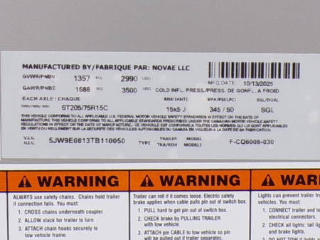 New 2026 Formula Conquest 5x8 Cargo / Enclosed Trailer