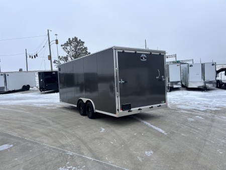 New 2026 Bighorn R&M 8.5x20 +2’ V nose 10K SUPERIOR QUALITY Rear Ramp Enclosed Cargo Trailer Car Hauler Trailer