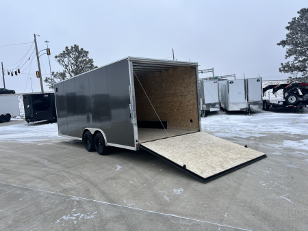 New 2026 Bighorn R&M 8.5x20 +2’ V nose 10K SUPERIOR QUALITY Rear Ramp Enclosed Cargo Trailer Car Hauler Trailer