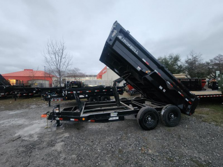 New 2025 Iron Bull 7X14 Dump Trailer 14999 GVWR Slide in Ramps Spreader Gate