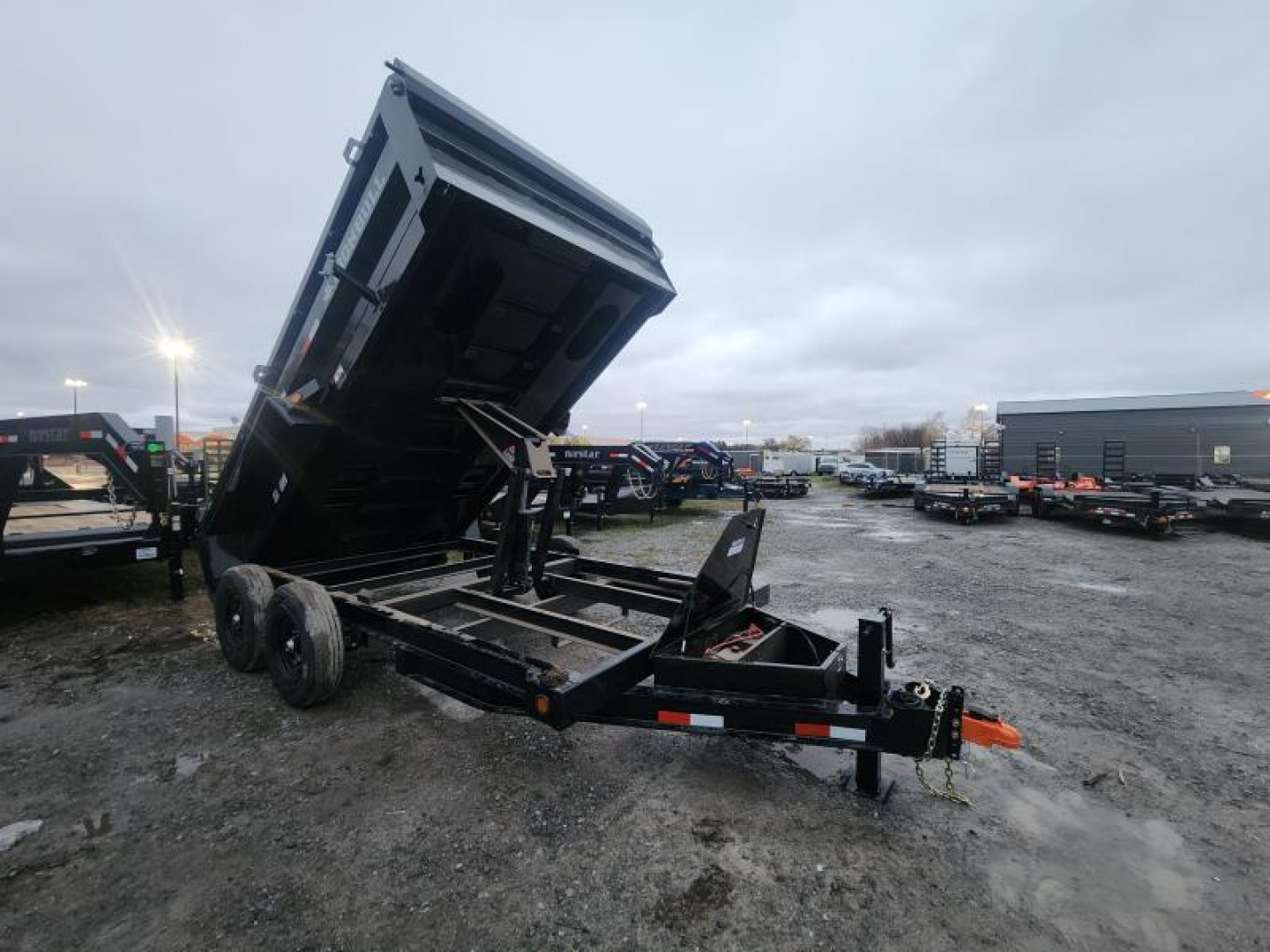 New 2025 Iron Bull 7x16 Dump Trailer 14k GVWR Slide in Ramps Spreader Gate