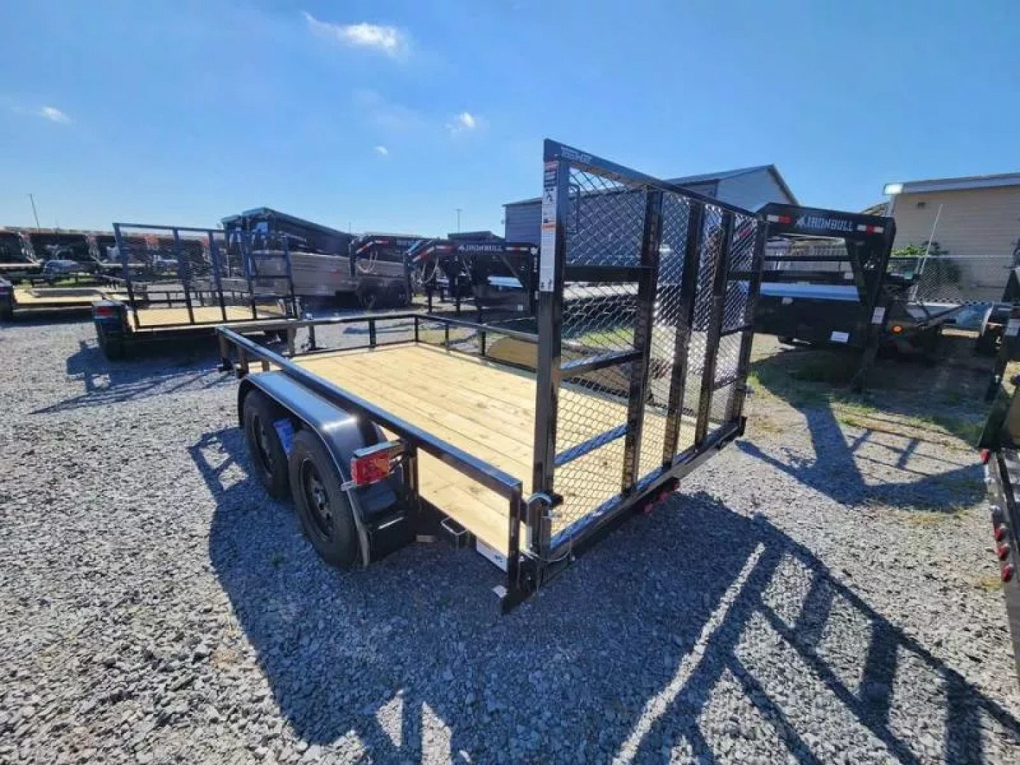 New 2025 Top Hat Trailers 77"x12' Rear Gate Square Tube Springs Double Axles Utility Trailer