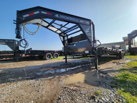 New 2025 Iron Bull 30'x102  With Drive Over Fenders Equipment Trailer Super Single Wheel 10k Axles Rampage Ramps with 22000# Gvwr  With 15000# Payload Capacity