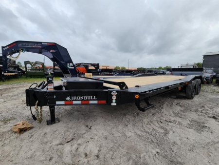 New 2025 Iron Bull Equipment Trailer with 21k Gvwr Super Single Wheel 10k Axles Low boy with Drive Over Fenders Rampage RampsEHB0224102 Equipment Trailer