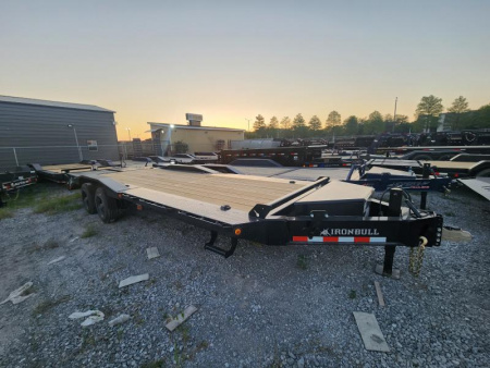 New 2025 Iron Bull Equipment Trailer with 21k Gvwr Super Single Wheel 10k Axles Low boy with Drive Over Fenders Rampage RampsEHB0224102 Equipment Trailer