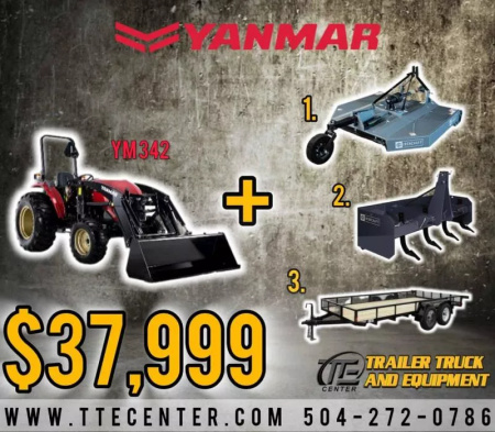 New 2025 Yanmar YM342+cutter+box blade+20ft trailer Tractor