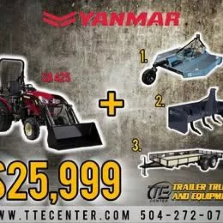 New 2025 Yanmar SA425  + cutter + box blade + 18ft trailer Tractor