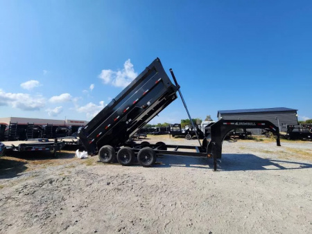 New 2026 Iron Bull Gooseneck Dump Trailer 83x16 & 4' Sides (3) 7k Axles 21k Gvwr Telescopic