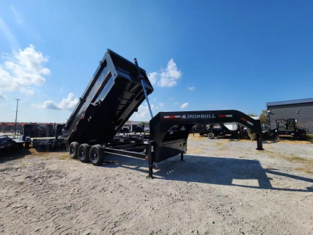 New 2026 Iron Bull Gooseneck Dump Trailer 83x16 & 4' Sides (3) 7k Axles 21k Gvwr Telescopic