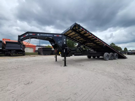 New 2026 Iron Bull Gooseneck 30'x102  DeckOver Tilt Trailer Triple Axles Power Tilt 21k Gvwr Triple 7k Axles DeckOver