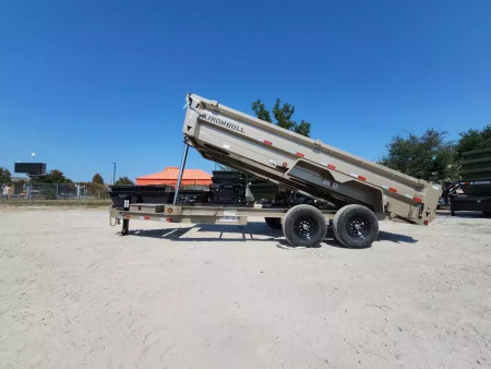 New 2026 Iron Bull 83x16' True 24" Sides Telescopic Sand Storm 7 Ga Floor Spreader Gate 14999# Gvwr Dump Trailer