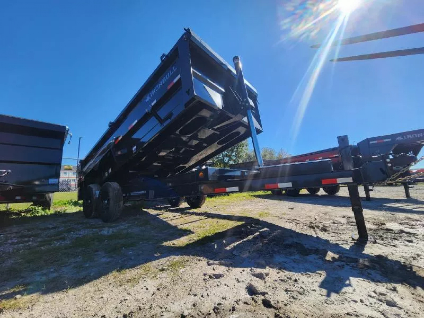 New 2026 Iron Bull 83x16 With 3' Sides Telescopic Dump Trailer Aluminum Slide in Ramps Spreader Gate 7 Ga Floor With 14999 Gvwr