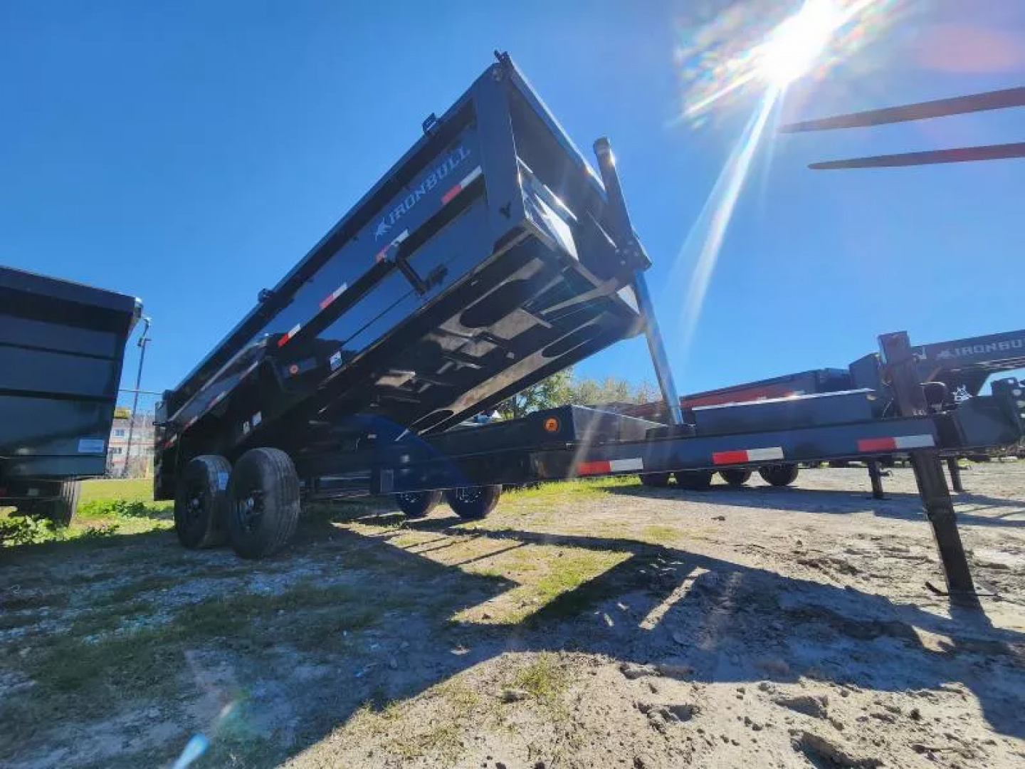 New 2026 Iron Bull 83x16 With 3' Sides Telescopic Dump Trailer Aluminum Slide in Ramps Spreader Gate 7 Ga Floor With 14999 Gvwr