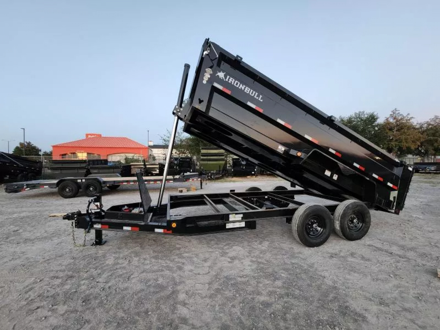 New 2026 Iron Bull 83x16 With 3' Sides Telescopic Dump Trailer Aluminum Slide in Ramps Spreader Gate 7 Ga Floor With 14999 Gvwr