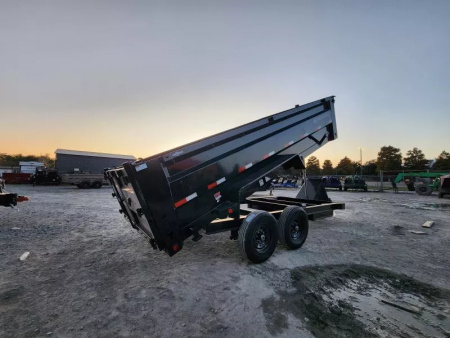 New 2026 Iron Bull 83x16 With 3' Sides Telescopic Dump Trailer Aluminum Slide in Ramps Spreader Gate 7 Ga Floor With 14999 Gvwr