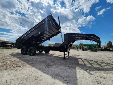 New 2026 Iron Bull 83x16' With 3' Sides With Heavy Axles  21k Gvwr Super Single Wheel 10k Axles Telescopic Gooseneck Dump Trailer