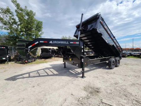 New 2026 Iron Bull 83x16' With 3' Sides With Heavy Axles  21k Gvwr Super Single Wheel 10k Axles Telescopic Gooseneck Dump Trailer