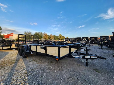 New 2026 Top Hat Trailers PIPE TOP 83"X16' Rear Gate Square Tube 7k GvwrUtility Trailer