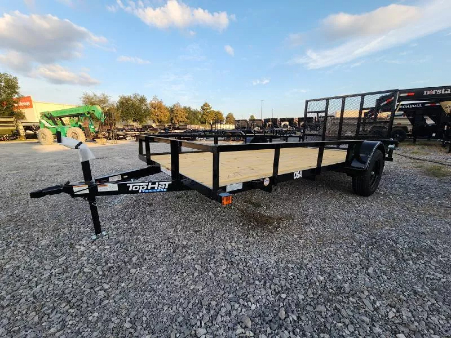 New 2026 Top Hat Trailers 77"x14' Square Tube Rear Gate and Rails Utility Trailer