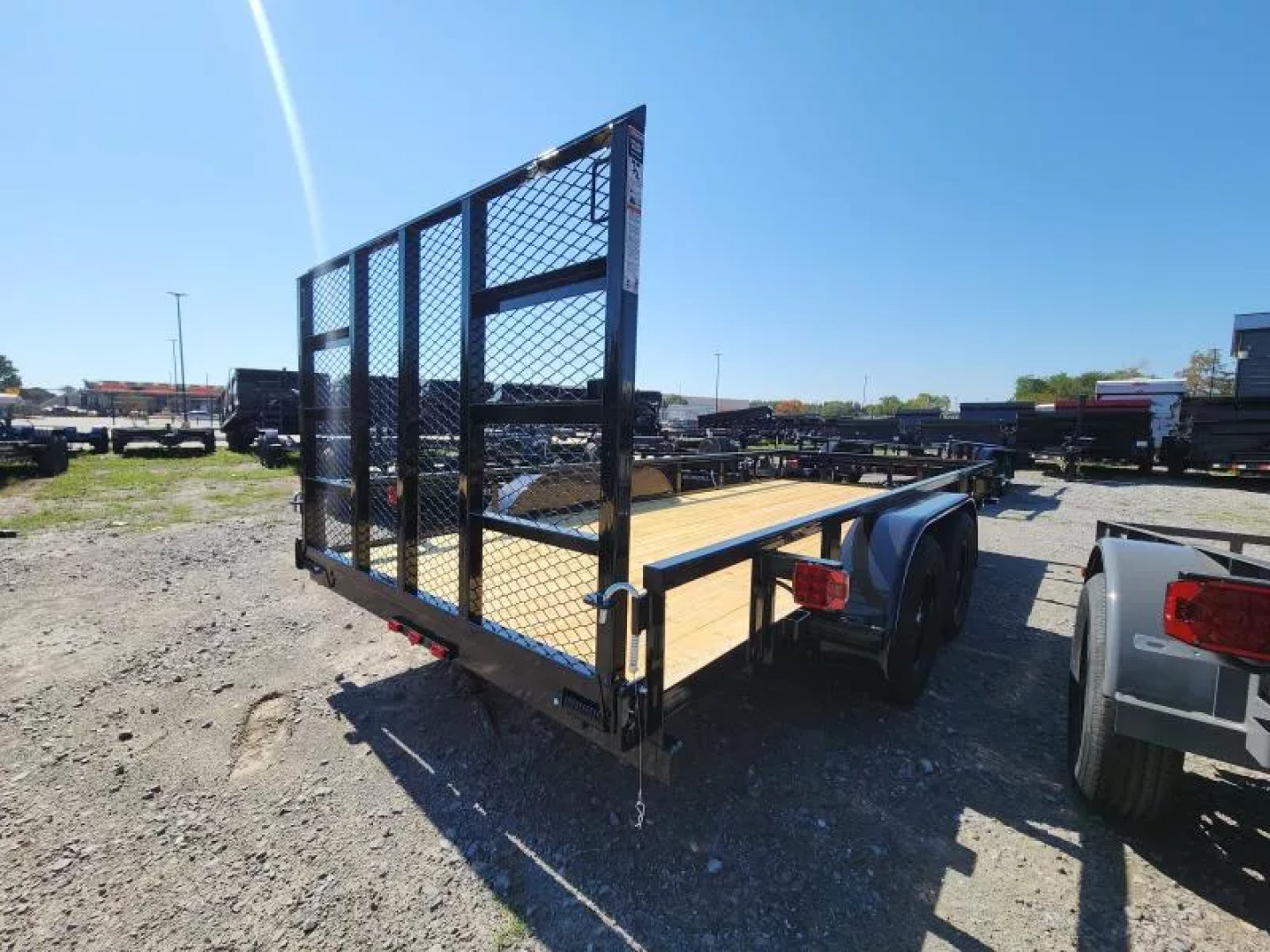 New 2026 Top Hat Trailers 77"x16' Square Tube Rails & Gate Springs and Hinges Utility Trailer